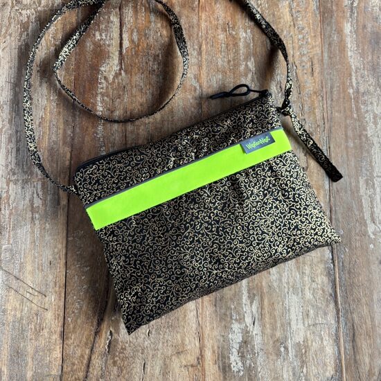 ShoulderBag light Gold/Schwarz + Gelb (27 x 21 cm)